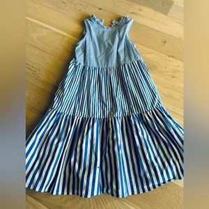 Crewcuts Size 10 girls. Blue and white striped tiered dress